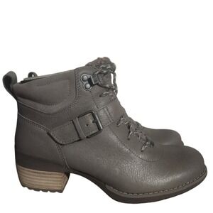 Merrell Ankle Shiloh II Boots Womens Gray Leather Lace Up Buckle Accent Size 7
